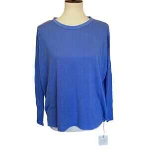 V::ROOM Hemp Long Sleeve Crew - Blue